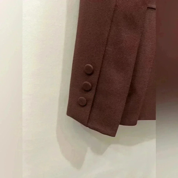 Expressions Brown Zip Front Skirt Suit Size 6 - Picture 9 of 12